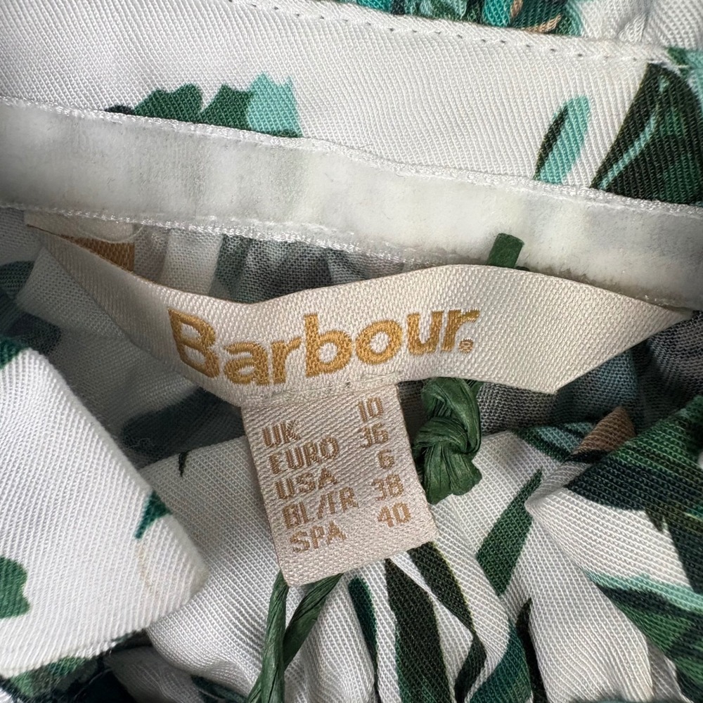 NEW Barbour Yarrow Top Floral Blouse Button Down Puff Balloon Sleeve Womens Sz 6 - Picture 5 of 14